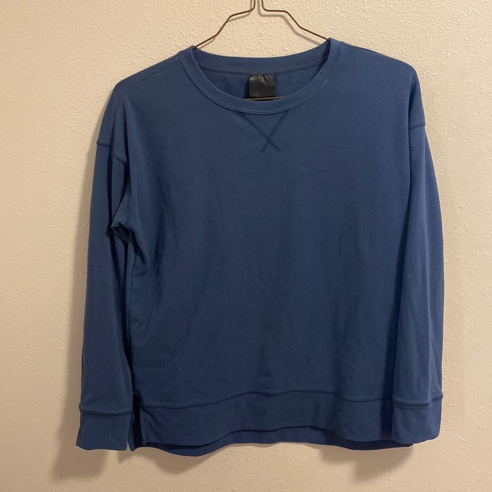 Womens soft long sleeve blue shirt